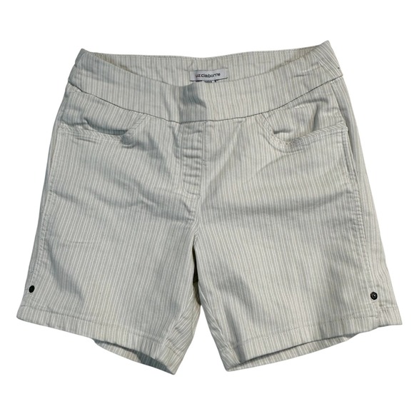 Liz Claiborne Pants - Vintage 00s 90s Liz Claiborne Women Amber Striped Pull On Shorts Size 10